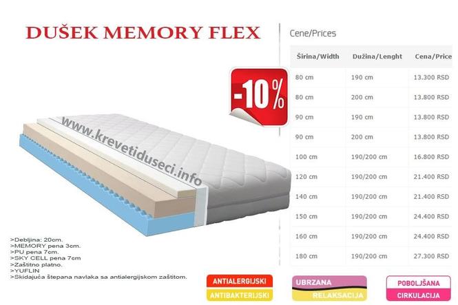 Dušek Memory fleks -10% POPUST