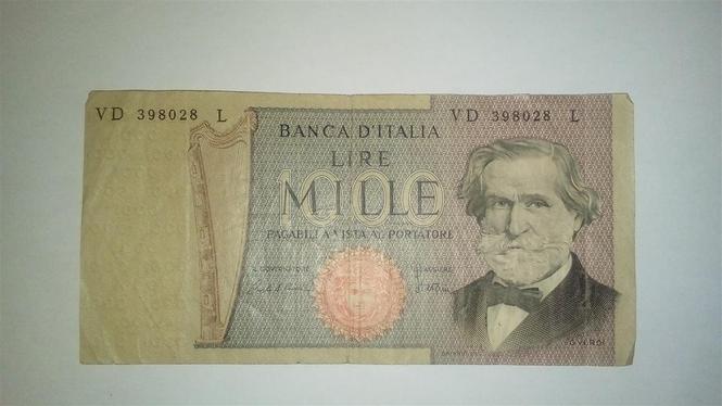 1000 lira 1969. Italija