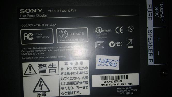 Sony plazma 42"