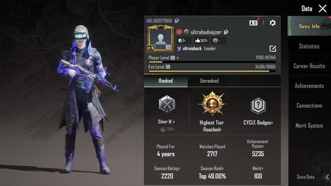 pubg mobile s3 conq account