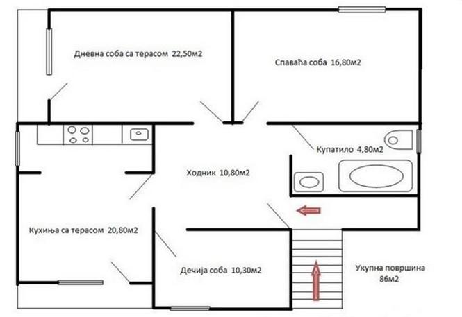 Stan od 86m2 u Vranje, Centar