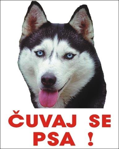 Haski cuvaj se psa (nalepnice i table)