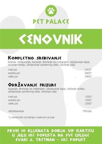 Salon za pse Pet Palace, Banovo Brdo