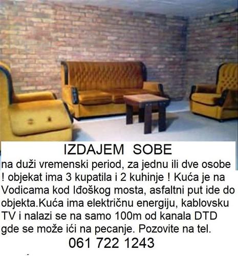 izdajem sobe u Kikindi