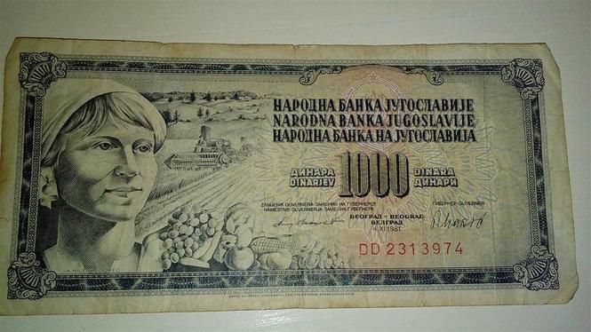 1000 dinara 1981.