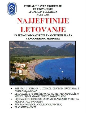Najjeftinije Letovanje U Crnoj Gori Zajecar