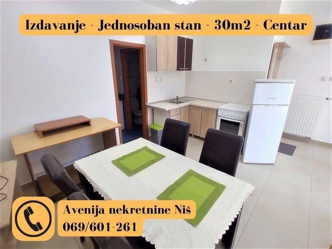 Izdavanje, Jednosoban stan, 30m2, Centar