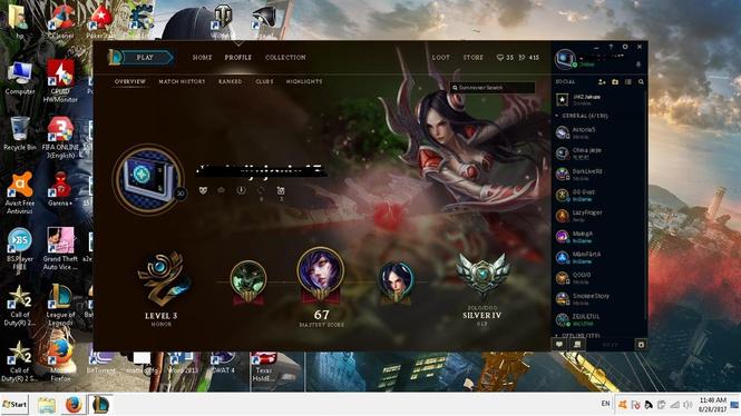 LoL nalog 30 lvl Silver IV EUNE
