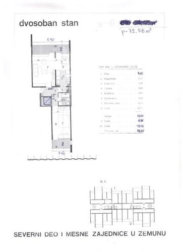 Stan 72.58m2 ZEMUN KEJ
